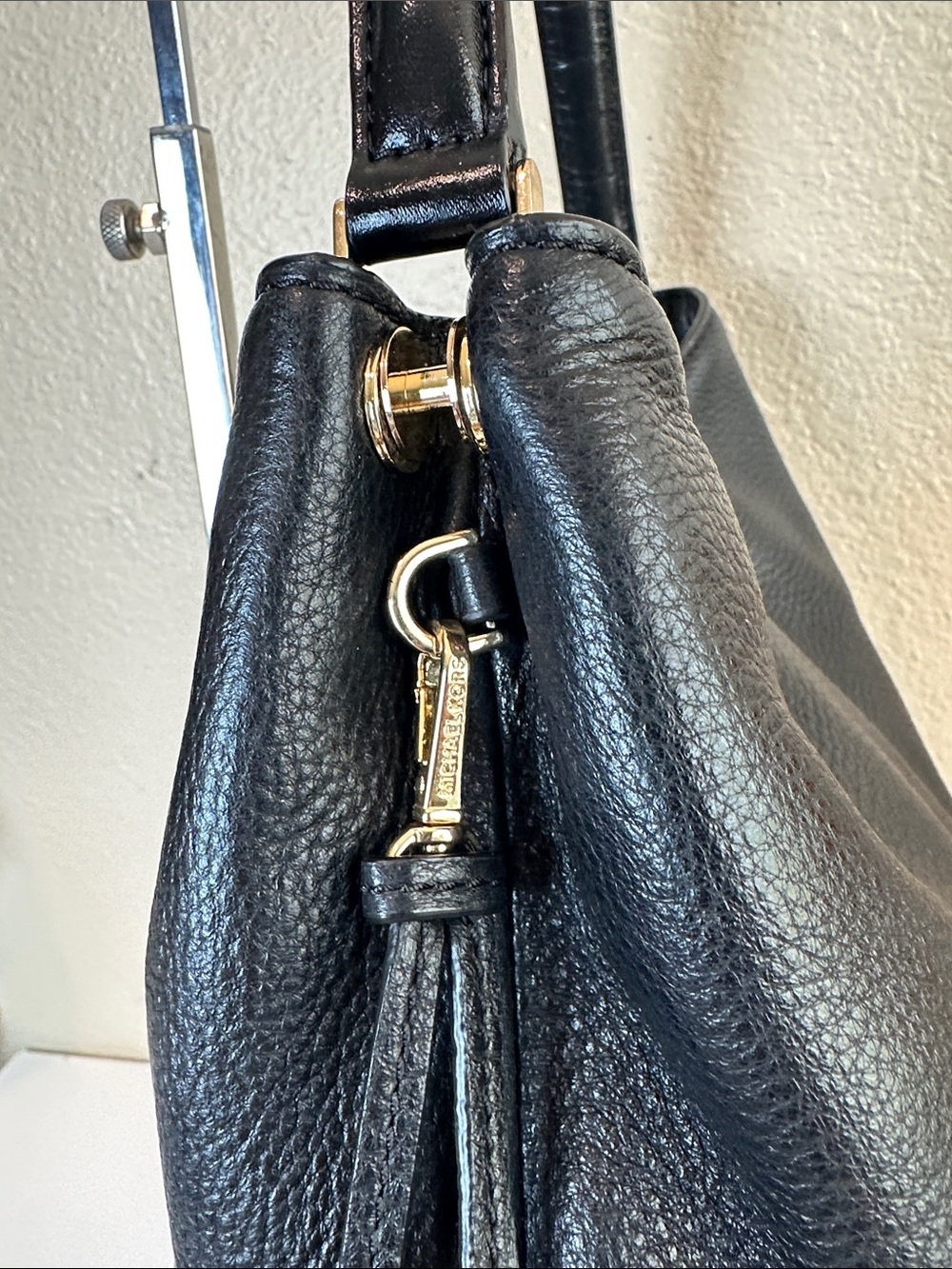Michael Kors Black Pebbled Leather Shoulder Hobo - Picture 5 of 11